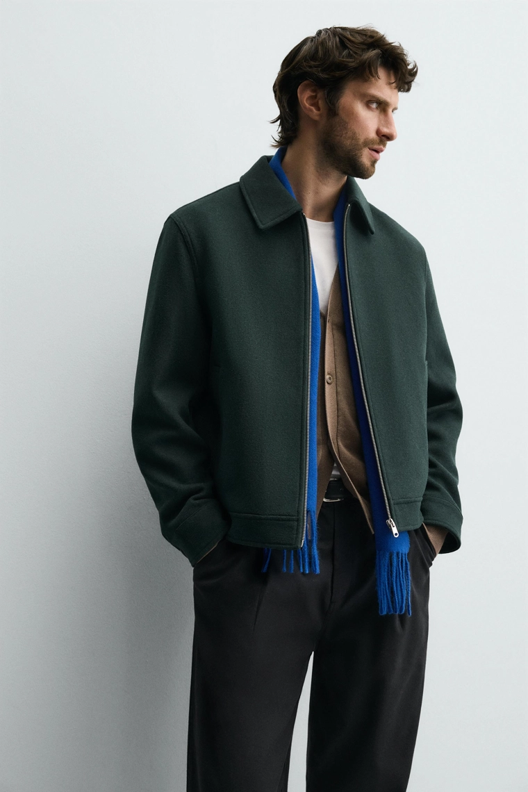 Куртка из шерстяной смеси с молнией