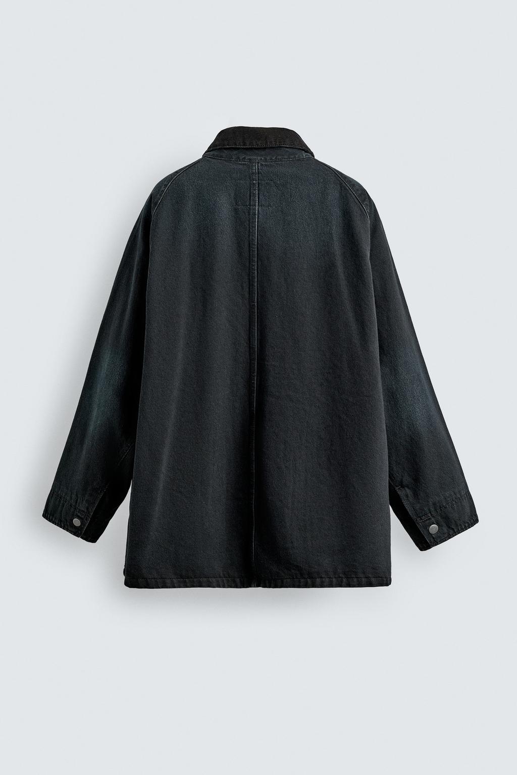 ДЖИНСОВАЯ КУРТКА С КОМБИНИРОВАННЫМ ВОРОТНИКОМ