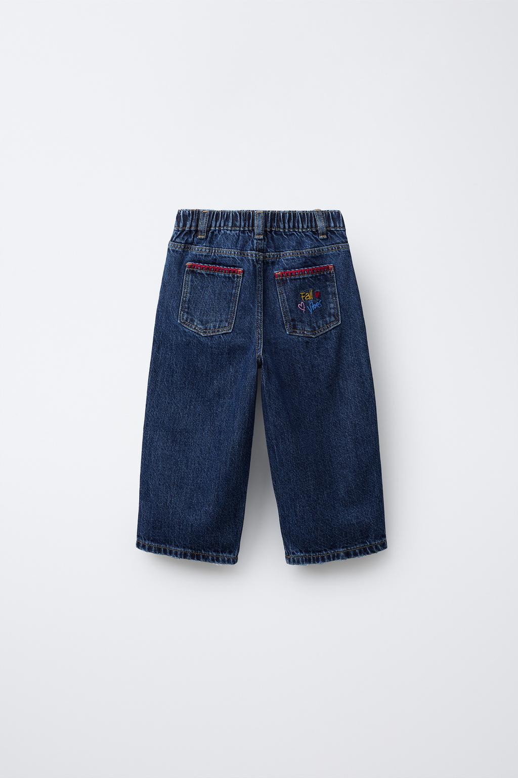 ДЖИНСЫ BAGGY С КОНТРАСТНОЙ ВЫШИВКОЙ