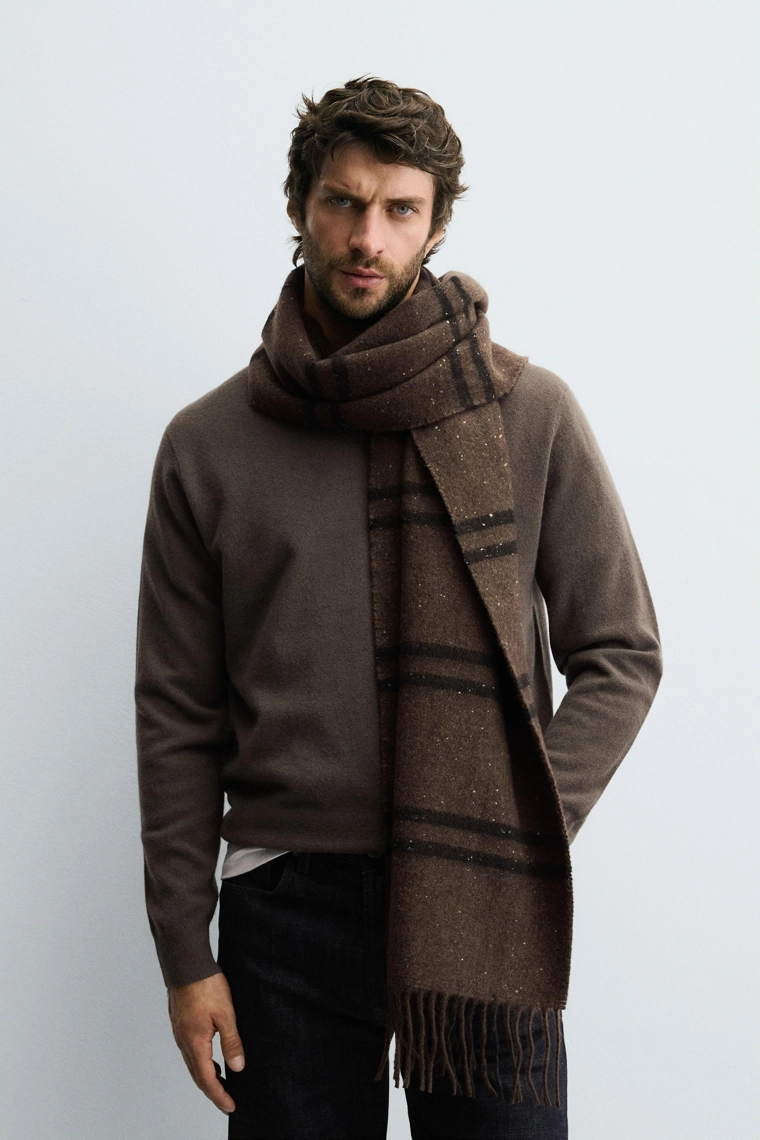 Шарф из клетчатой шерстяной смеси