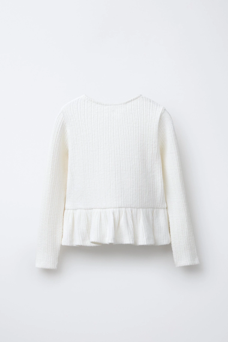 Футболка из мягкого ребристого материала с бантами