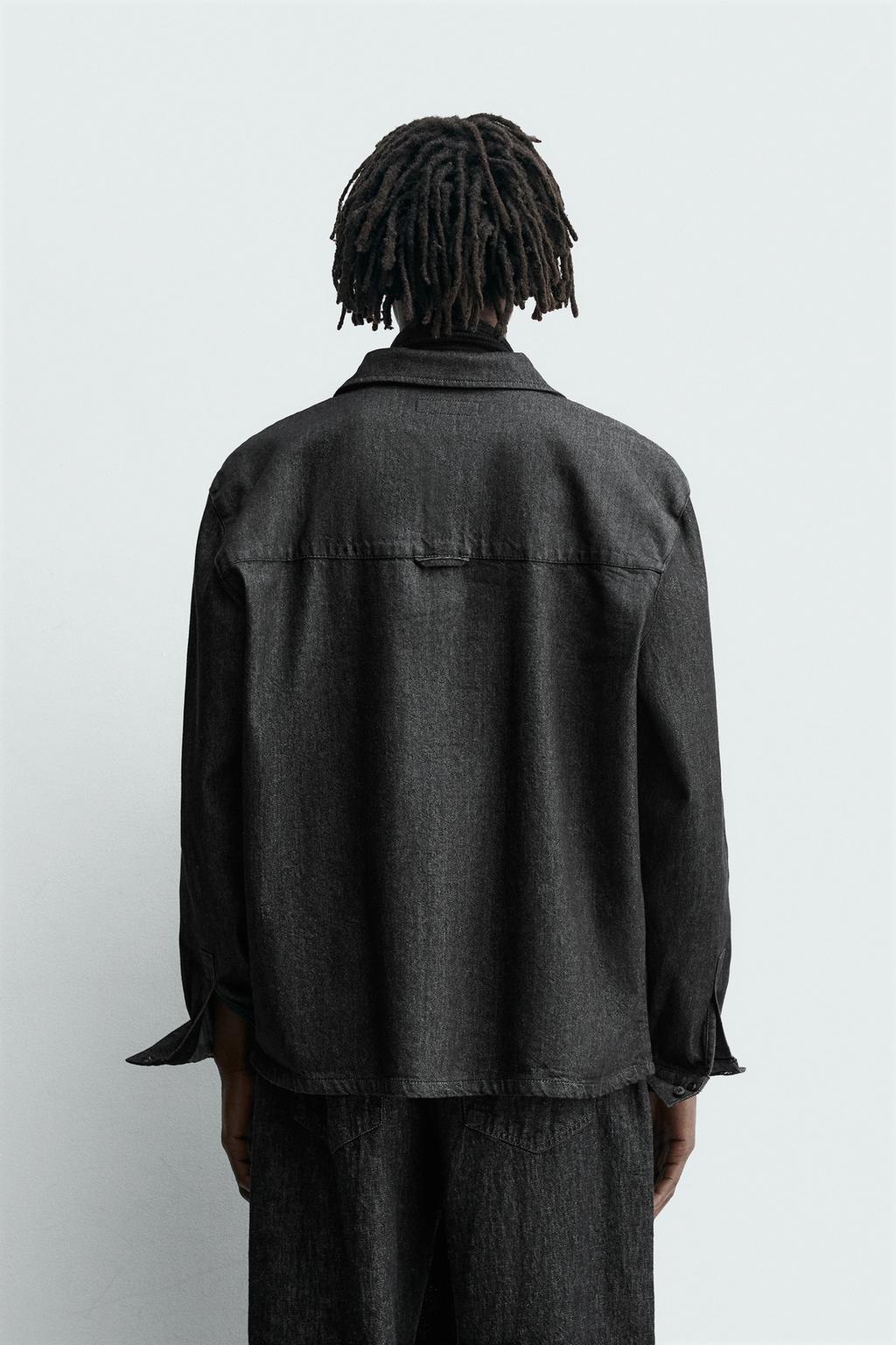 ДЖИНСОВАЯ РУБАШКА С ЭФФЕКТОМ ПОТЕРТОСТИ