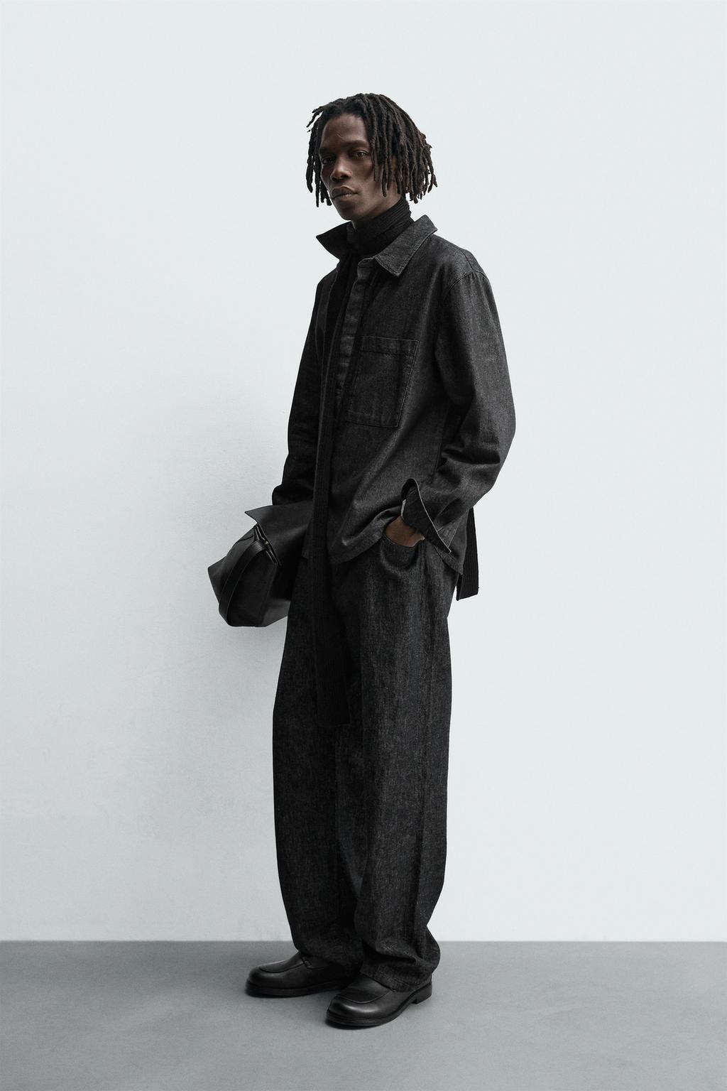 ДЖИНСОВАЯ РУБАШКА С ЭФФЕКТОМ ПОТЕРТОСТИ