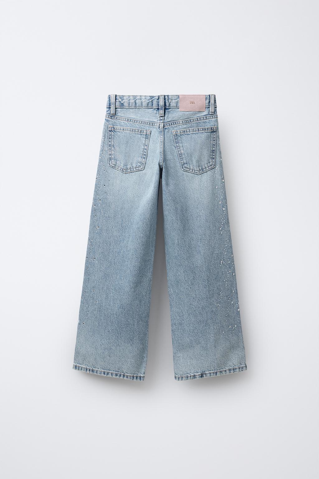 ДЖИНСЫ WIDE LEG СО СТРАЗАМИ