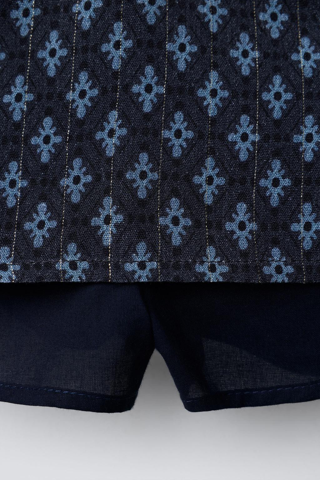 ЮБКА-ШОРТЫ С ЦВЕТОЧНЫМ ПРИНТОМ И БЛЕСКОМ