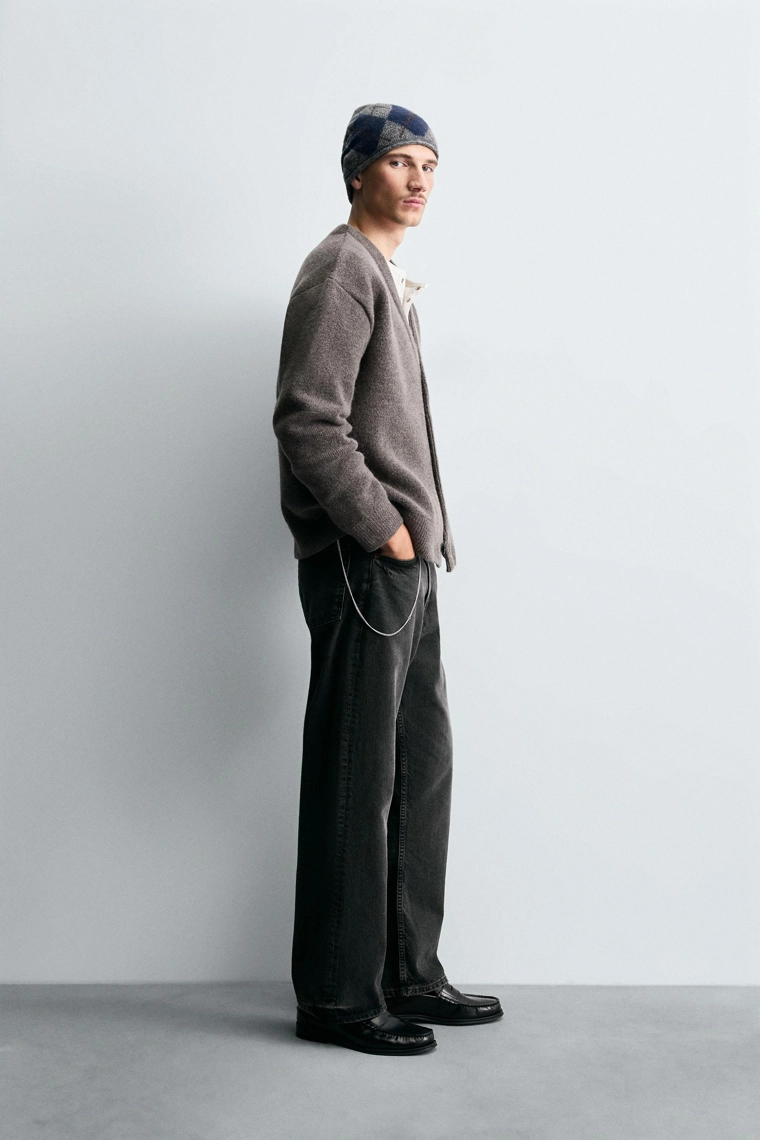 Кардиган из рельефного трикотажа