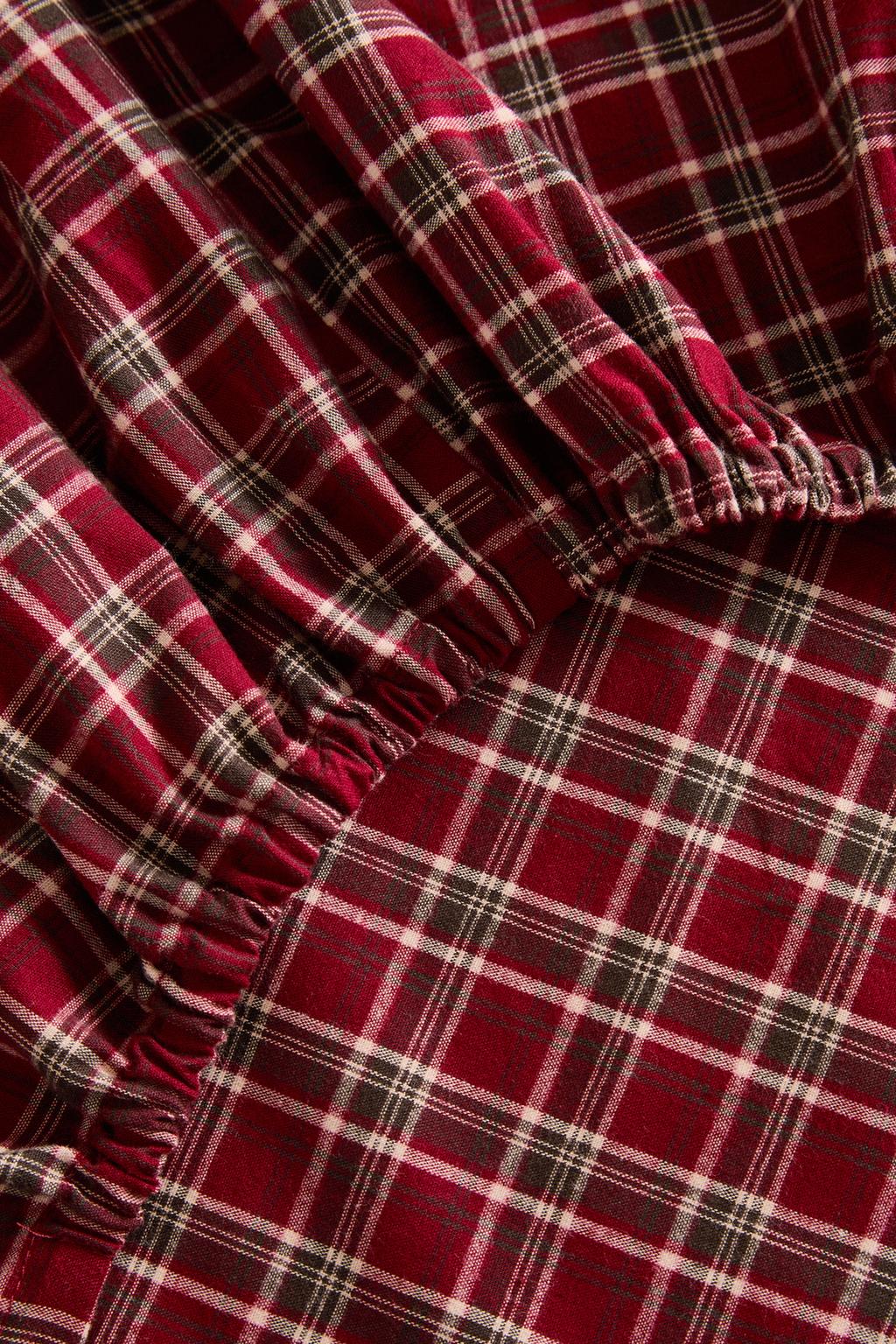 Красное рождественское клетчатое фланелевое наглазное полотенце