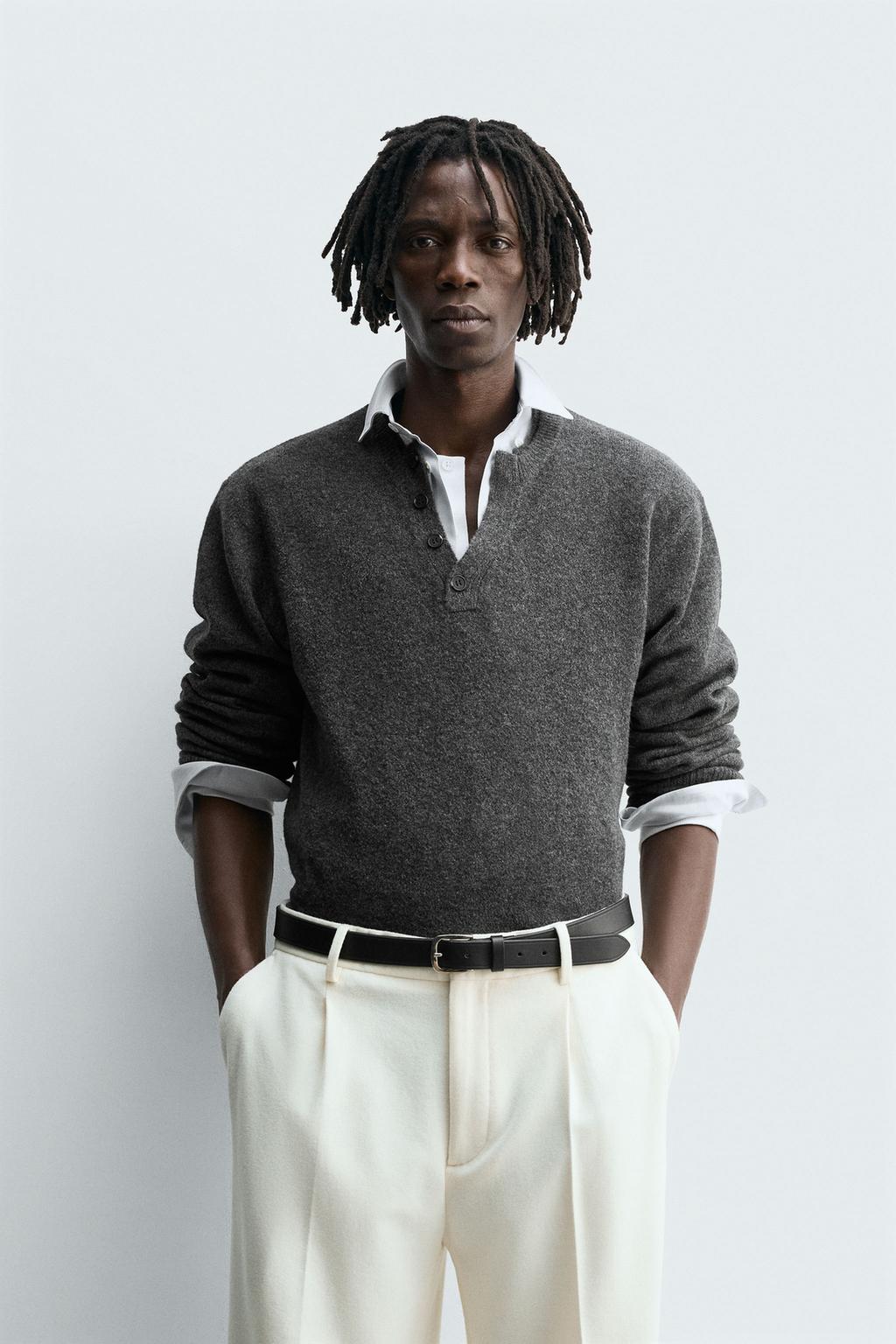 ПОЛО ВЯЗАНЫЙ, НА ПУГОВИЦАХ