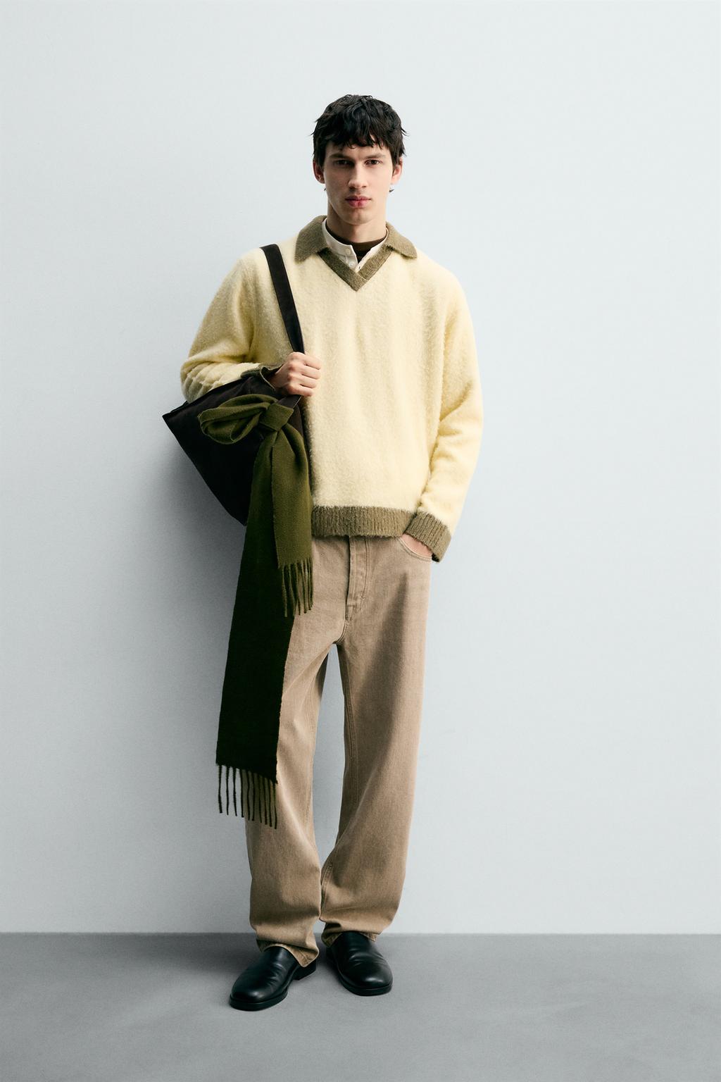 ПОЛО ИЗ ТРИКОТАЖА С КОНТРАСТНЫМИ ЭЛЕМЕНТАМИ И ШЕРСТЬЮ