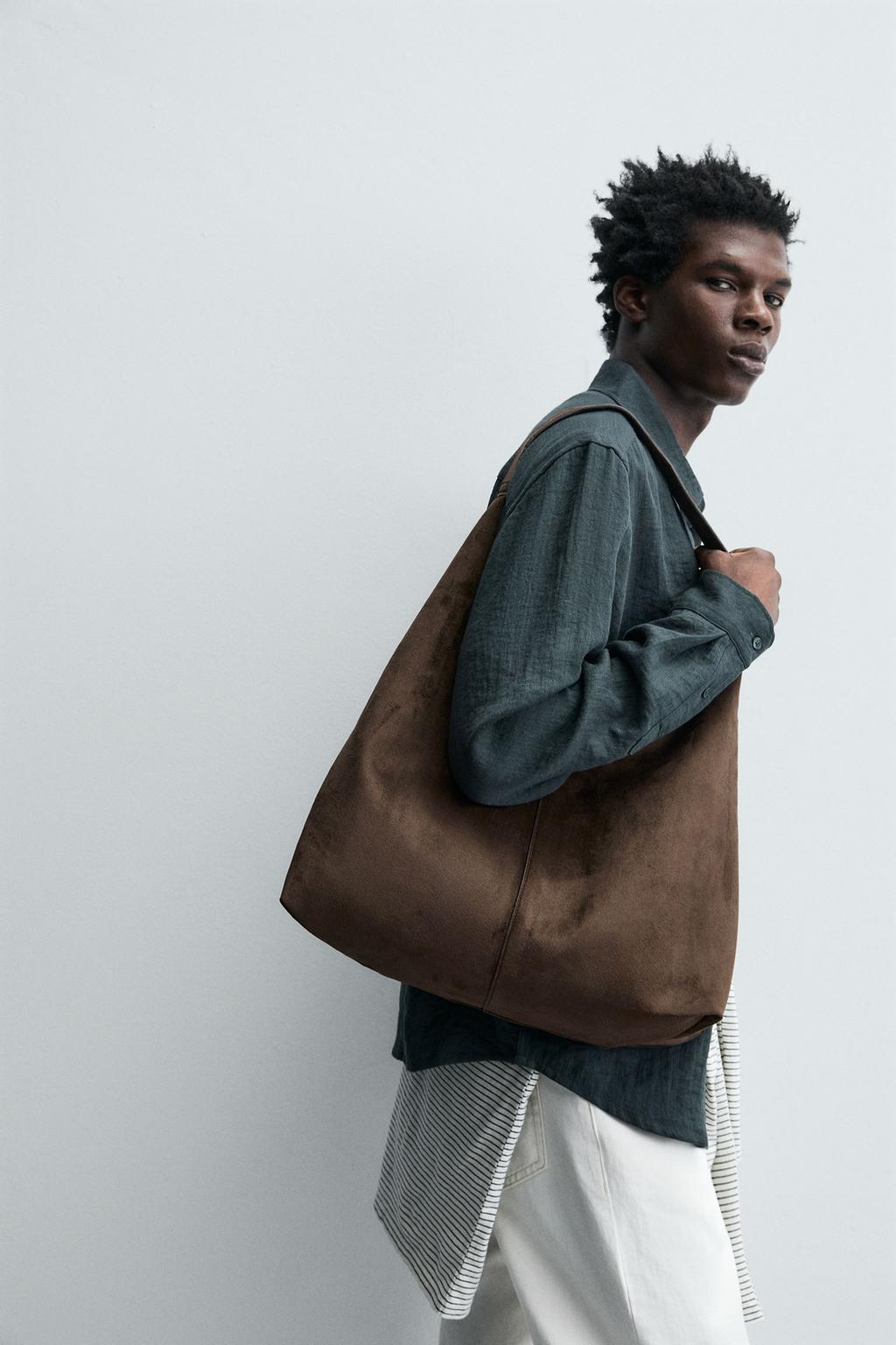 СУМКА-ШОППЕР ИЗ ИСКУССТВЕННОЙ ЗАМШИ