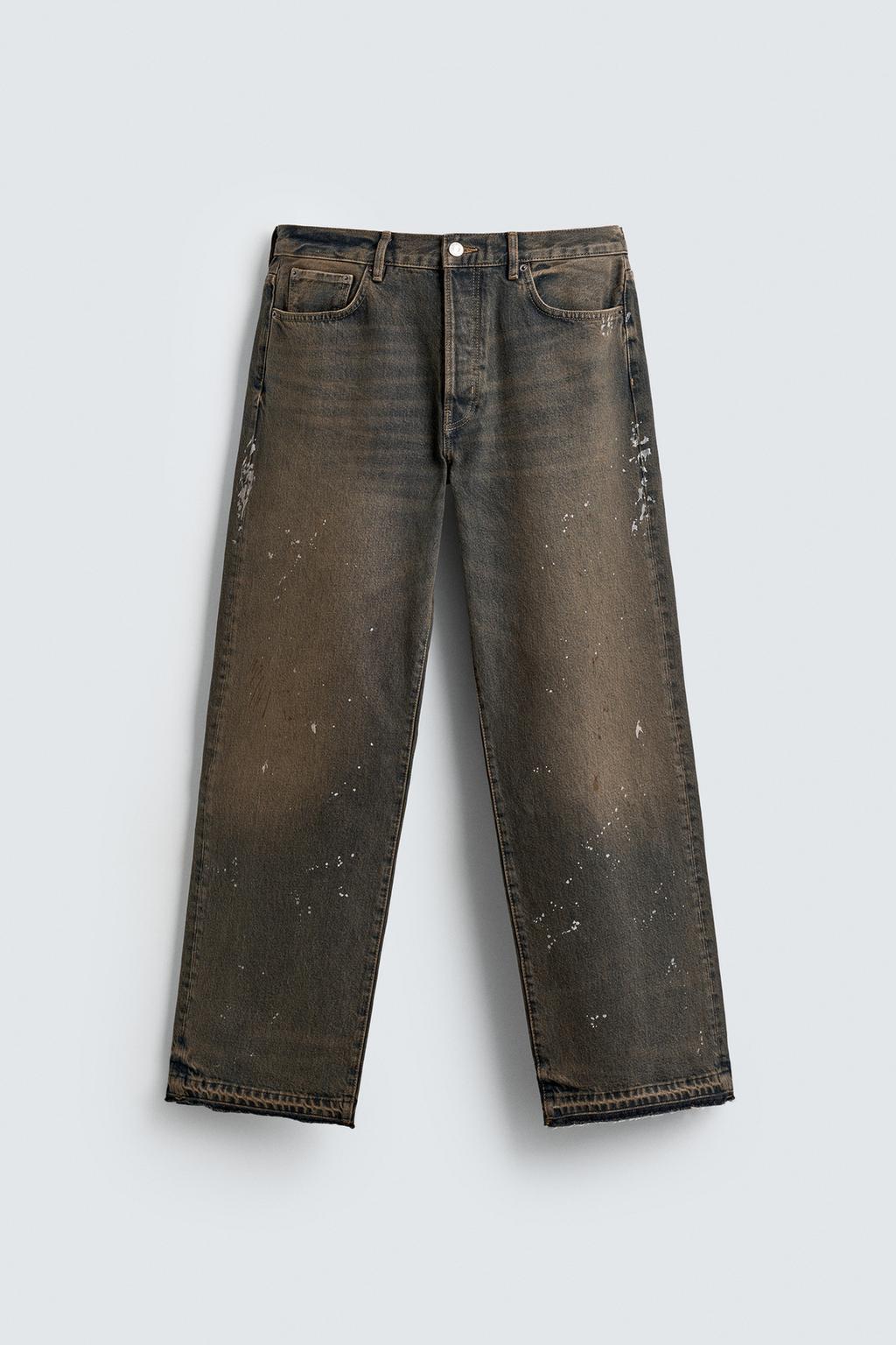 ДЖИНСЫ СВОБОДНОГО КРОЯ С БРЫЗГАМИ