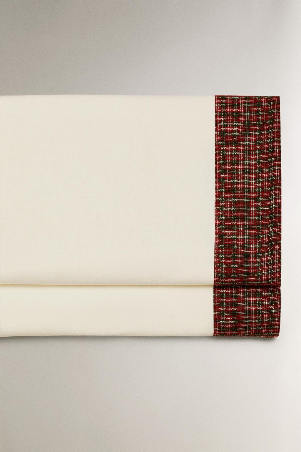 Рождественский льняной простынь с бордюром