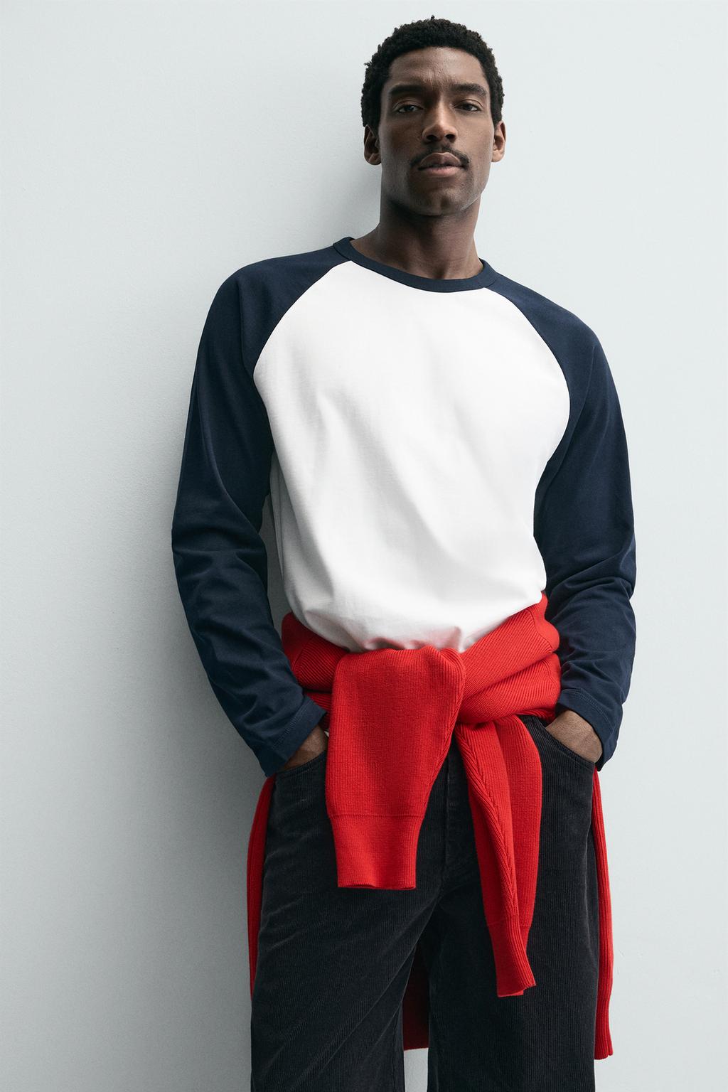 ФУТБОЛКА КОЛОР-БЛОК С РУКАВАМИ РЕГЛАН