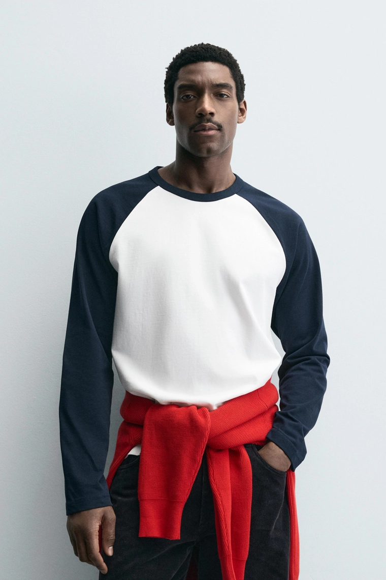 Футболка с регланом в цветных блоках