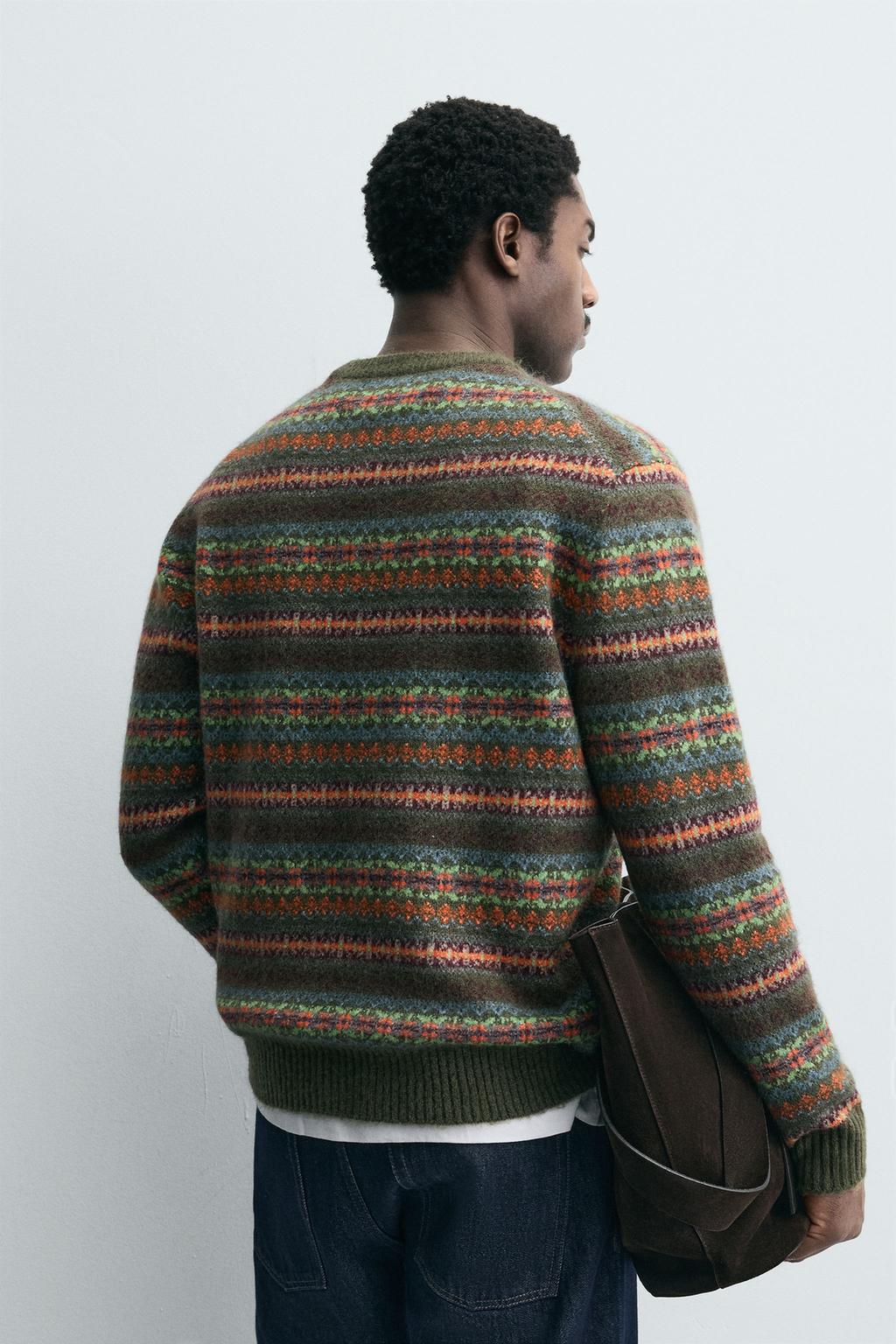 ЖАККАРДОВЫЙ СВИТЕР С ГЕОМЕТРИЧЕСКИМ УЗОРОМ