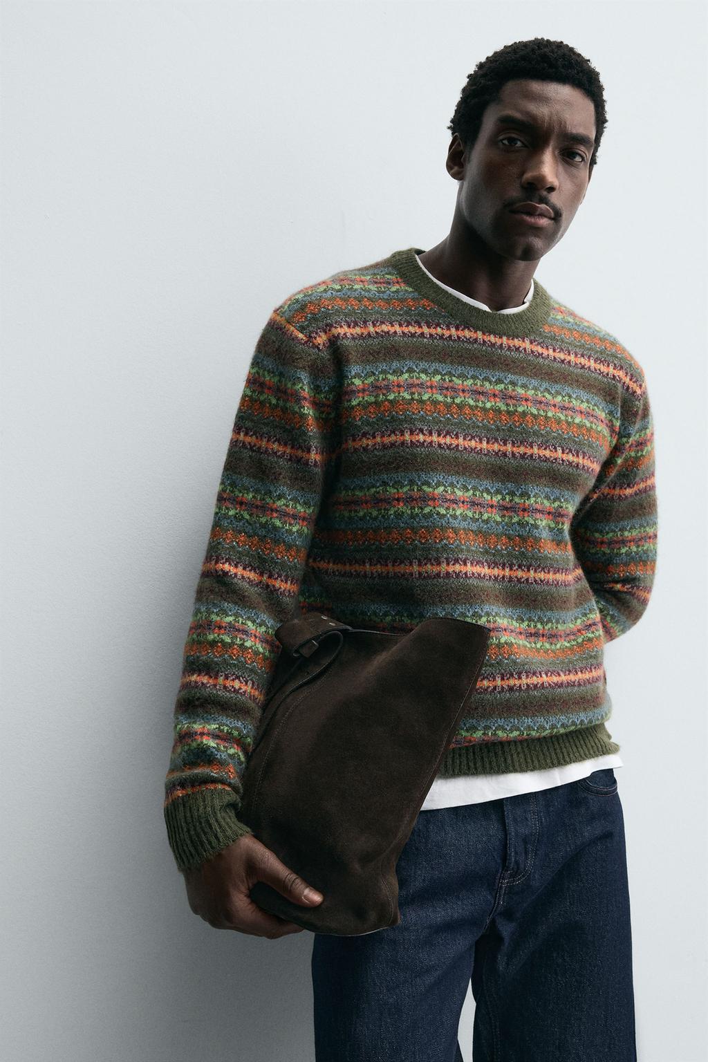 ЖАККАРДОВЫЙ СВИТЕР С ГЕОМЕТРИЧЕСКИМ УЗОРОМ