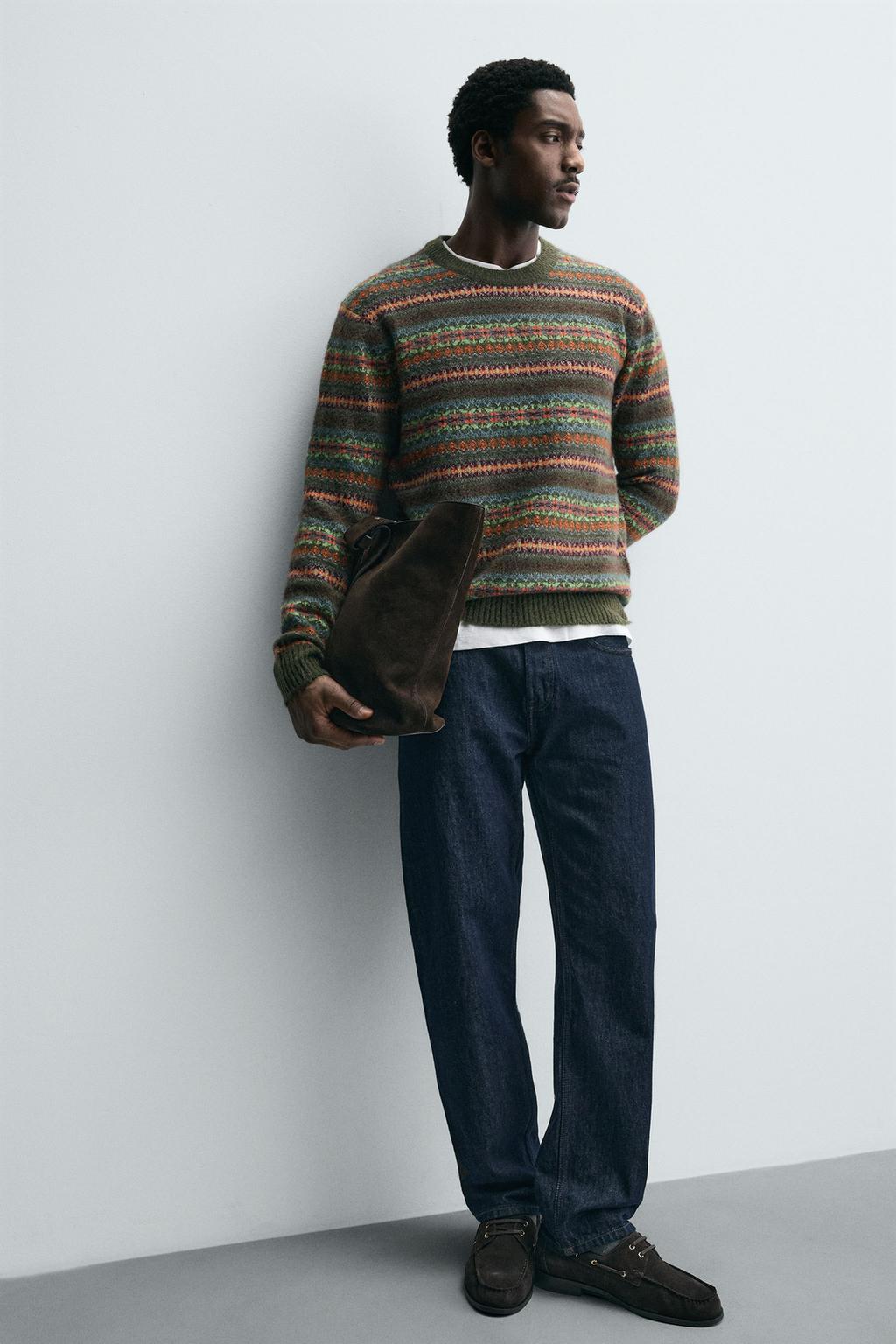 ЖАККАРДОВЫЙ СВИТЕР С ГЕОМЕТРИЧЕСКИМ УЗОРОМ