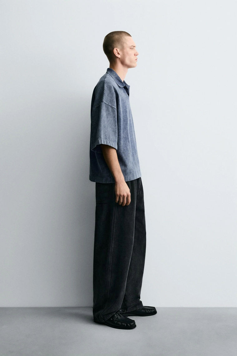 Поло с текстурой в стиле выстиранное