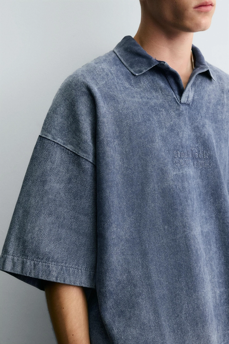 Поло с текстурой в стиле выстиранное