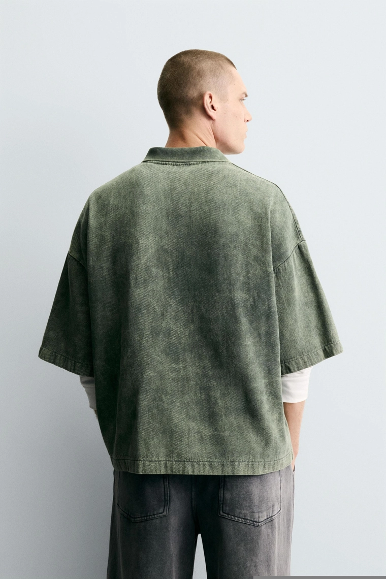 Поло с текстурой и эффектом потертости