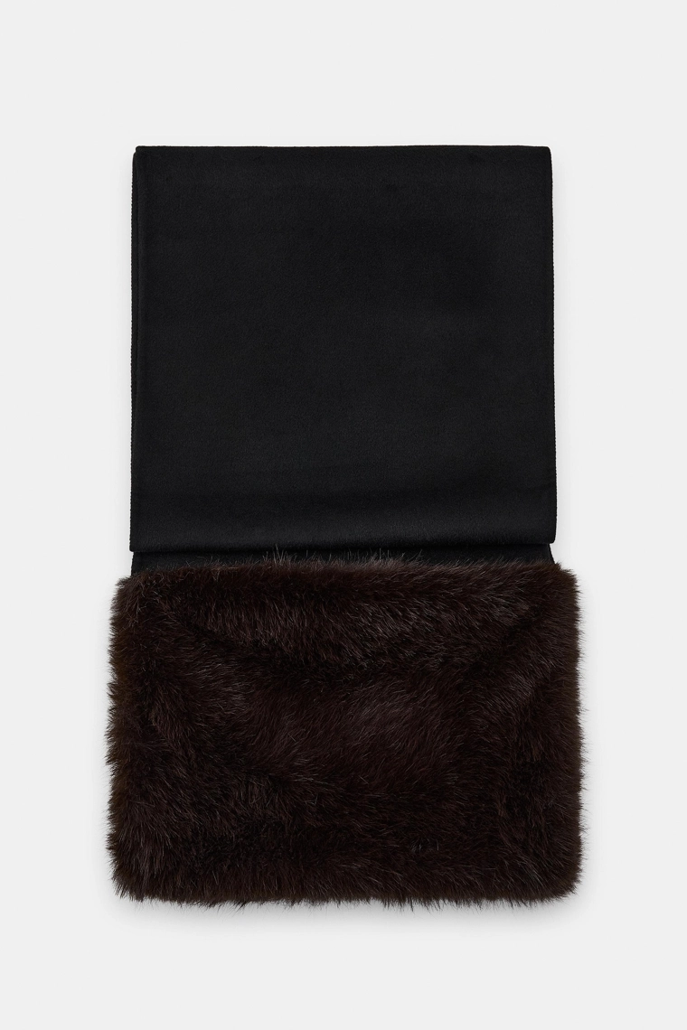 Шарф из шерсти с искусственным мехом