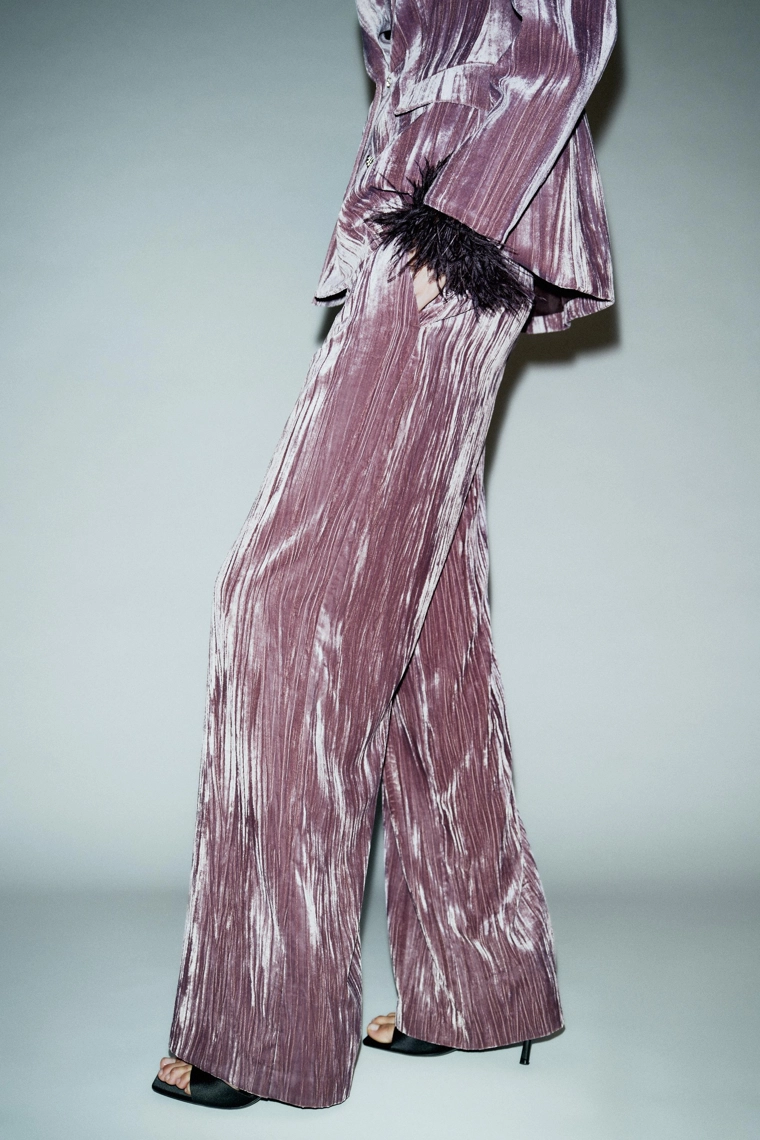 Брюки широкие из вельвета