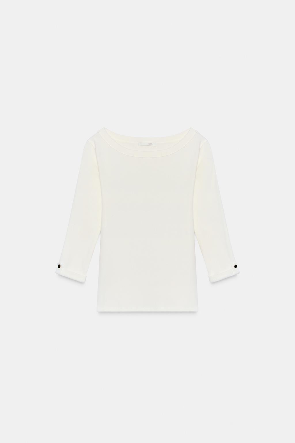 ФУТБОЛКА В РУБЧИК С ПУГОВИЦЕЙ