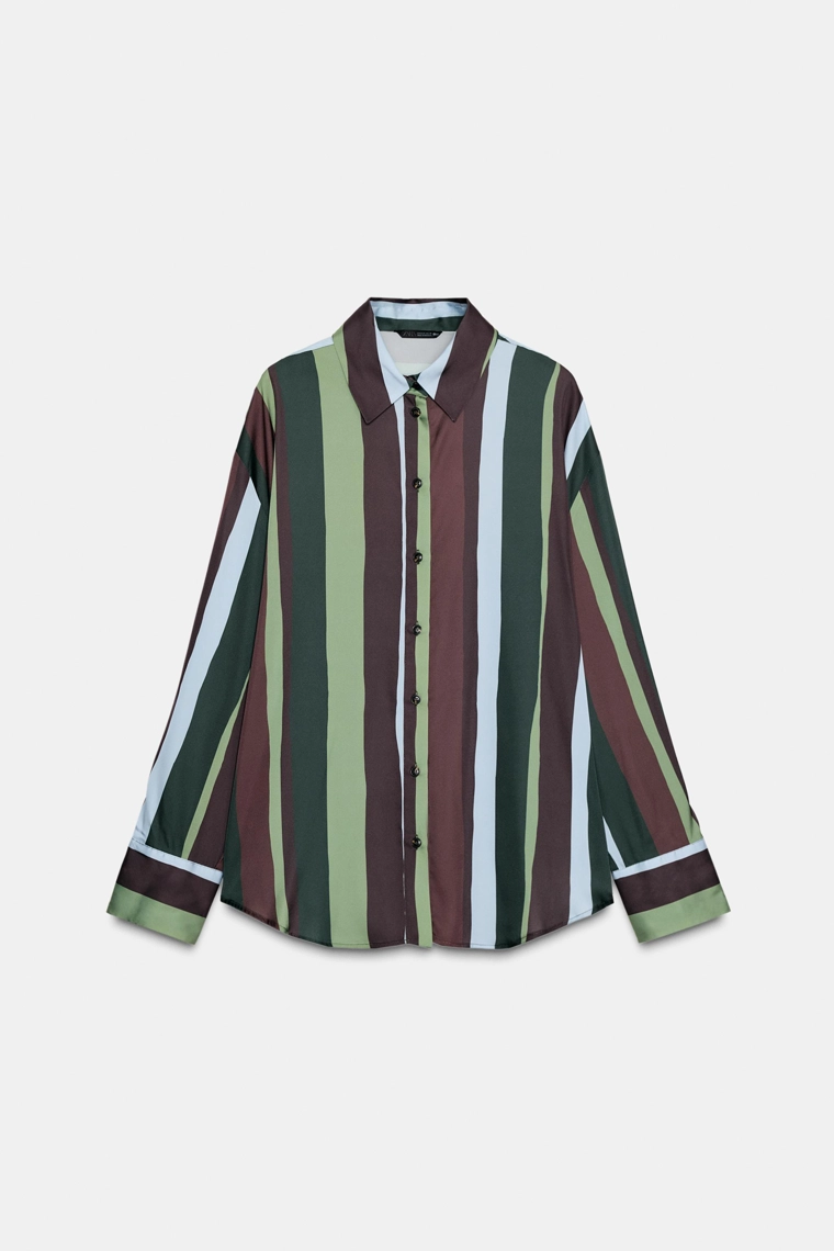 Рубашка из полосатого атласа