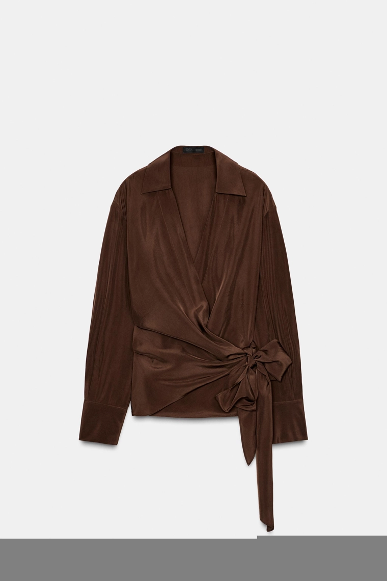 Топ с драпировкой и перекрещивающимся воротником коллекции zw