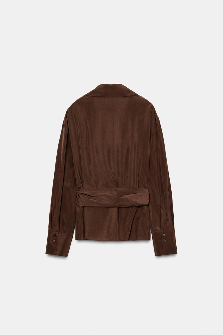 Топ с драпировкой и перекрещивающимся воротником коллекции zw