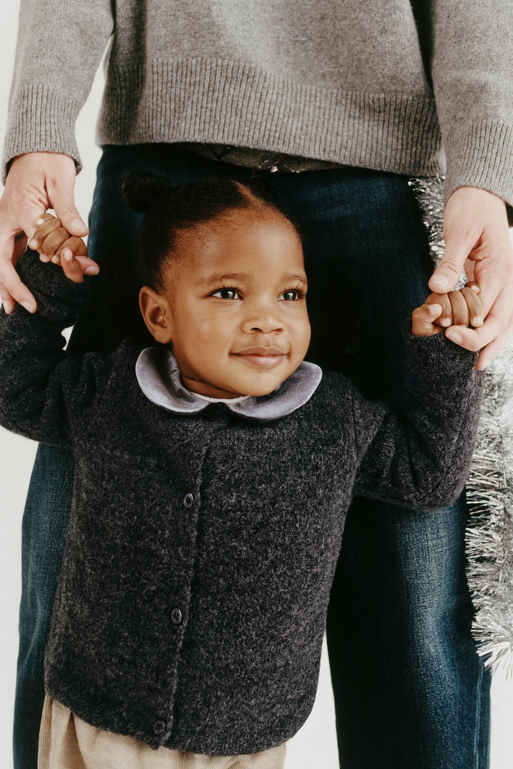 ВЕЛЬВЕТОВЫЙ КАРДИГАН С КРУГЛЫМ ВОРОТНИКОМ