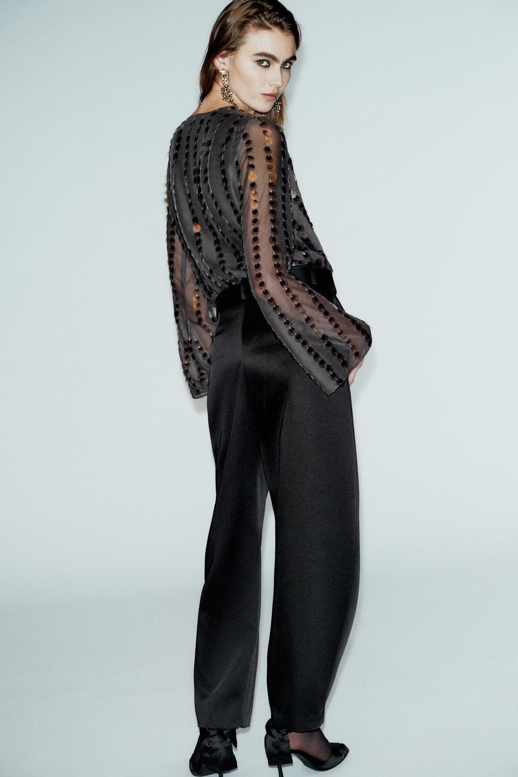 АТЛАСНЫЕ БРЮКИ BARREL С РЕМНЕМ