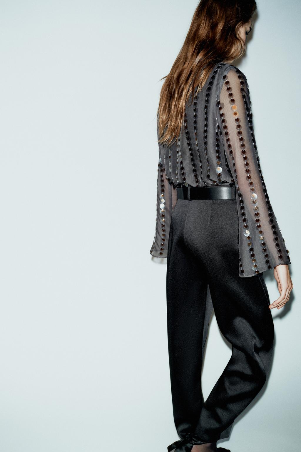 АТЛАСНЫЕ БРЮКИ BARREL С РЕМНЕМ