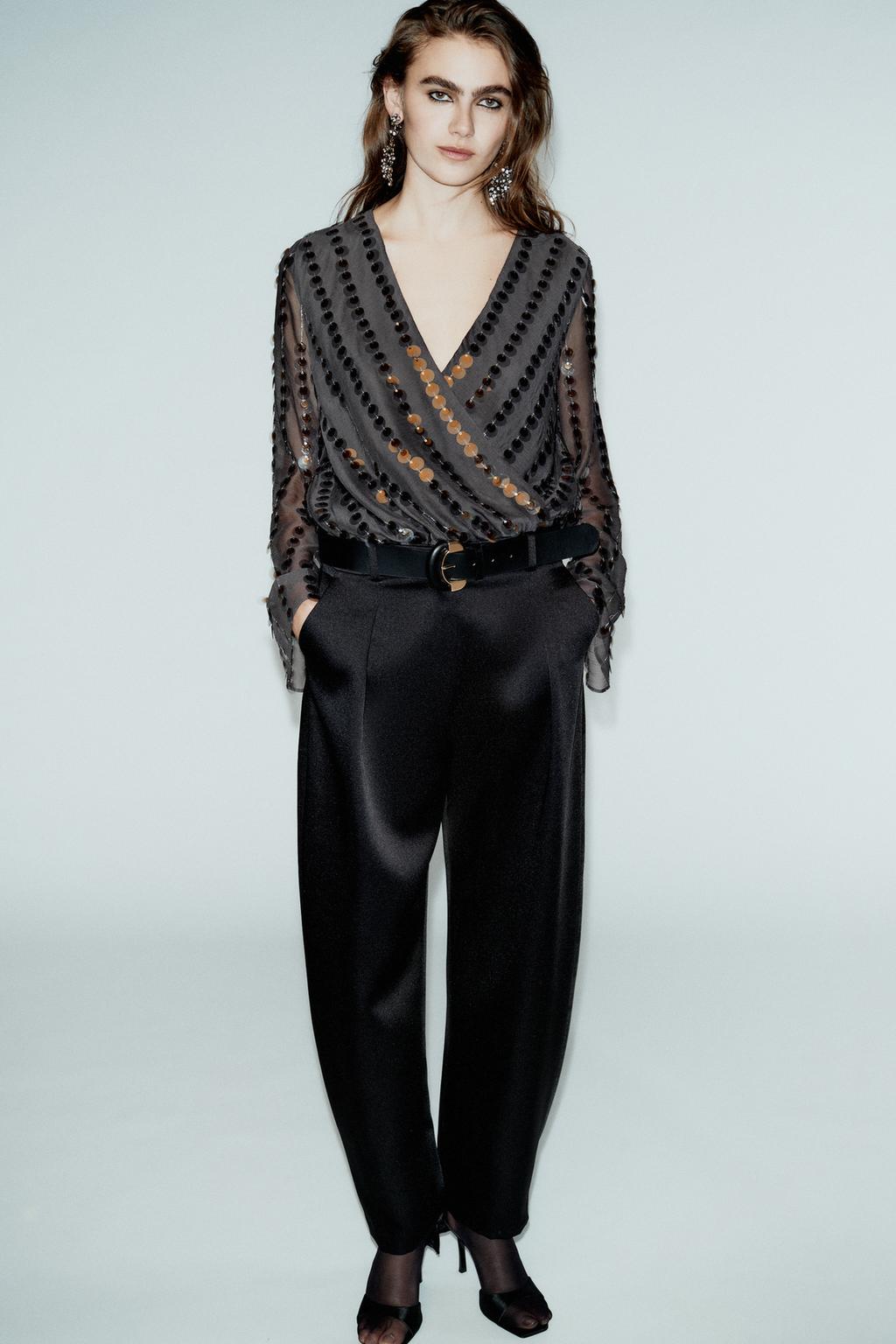 АТЛАСНЫЕ БРЮКИ BARREL С РЕМНЕМ