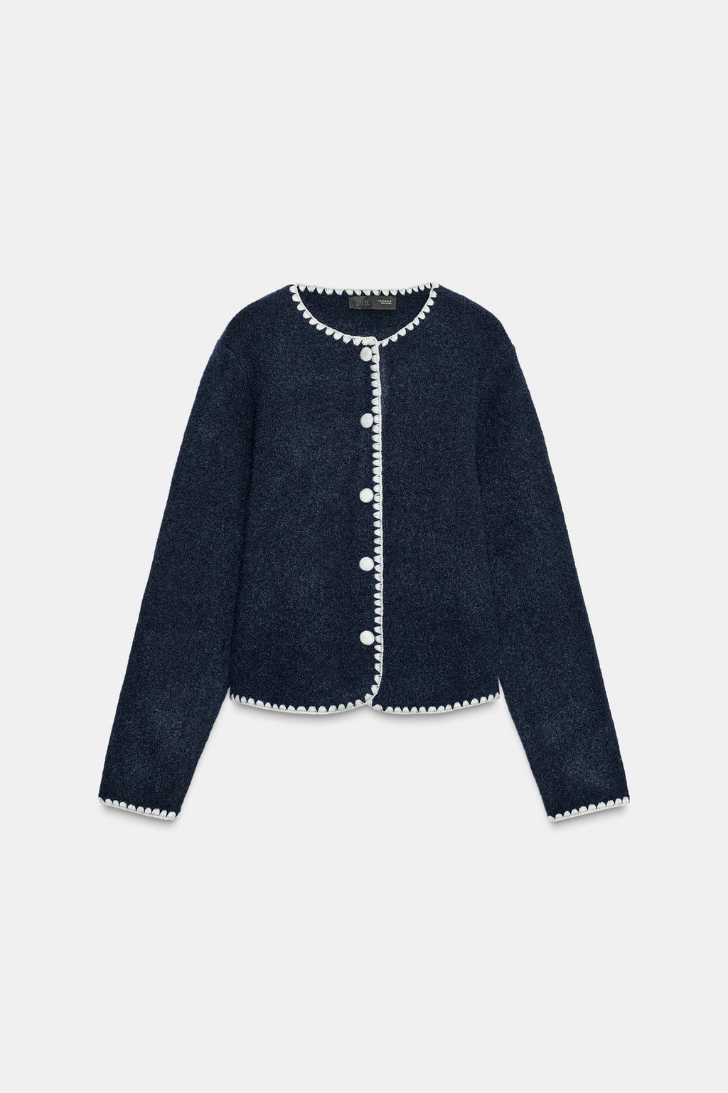 КАРДИГАН С КОНТРАСТНОЙ ВЫШИВКОЙ