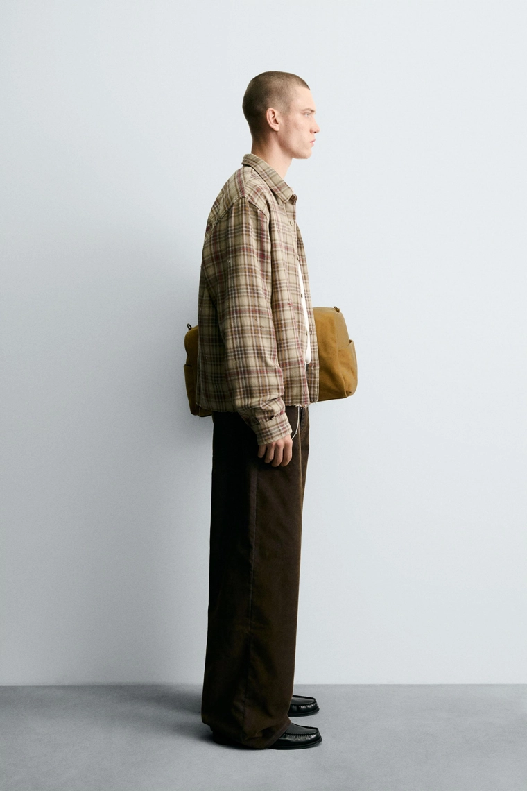 Рубашка в клетку с рваными эффектами