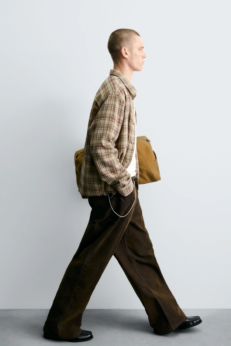 Рубашка в клетку с рваными эффектами