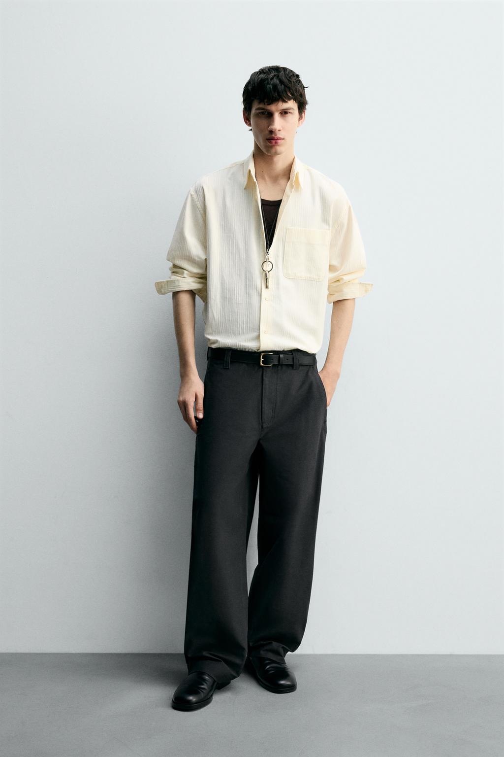 РУБАШКА С ТЕКСТУРОЙ В ПОЛОСКУ