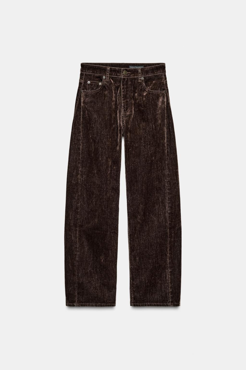 ДЖИНСЫ BALLOON-FIT С ВЫСОКОЙ ПОСАДКОЙ И ФЛОКИРОВАНИЕМ — ZW COLLECTION