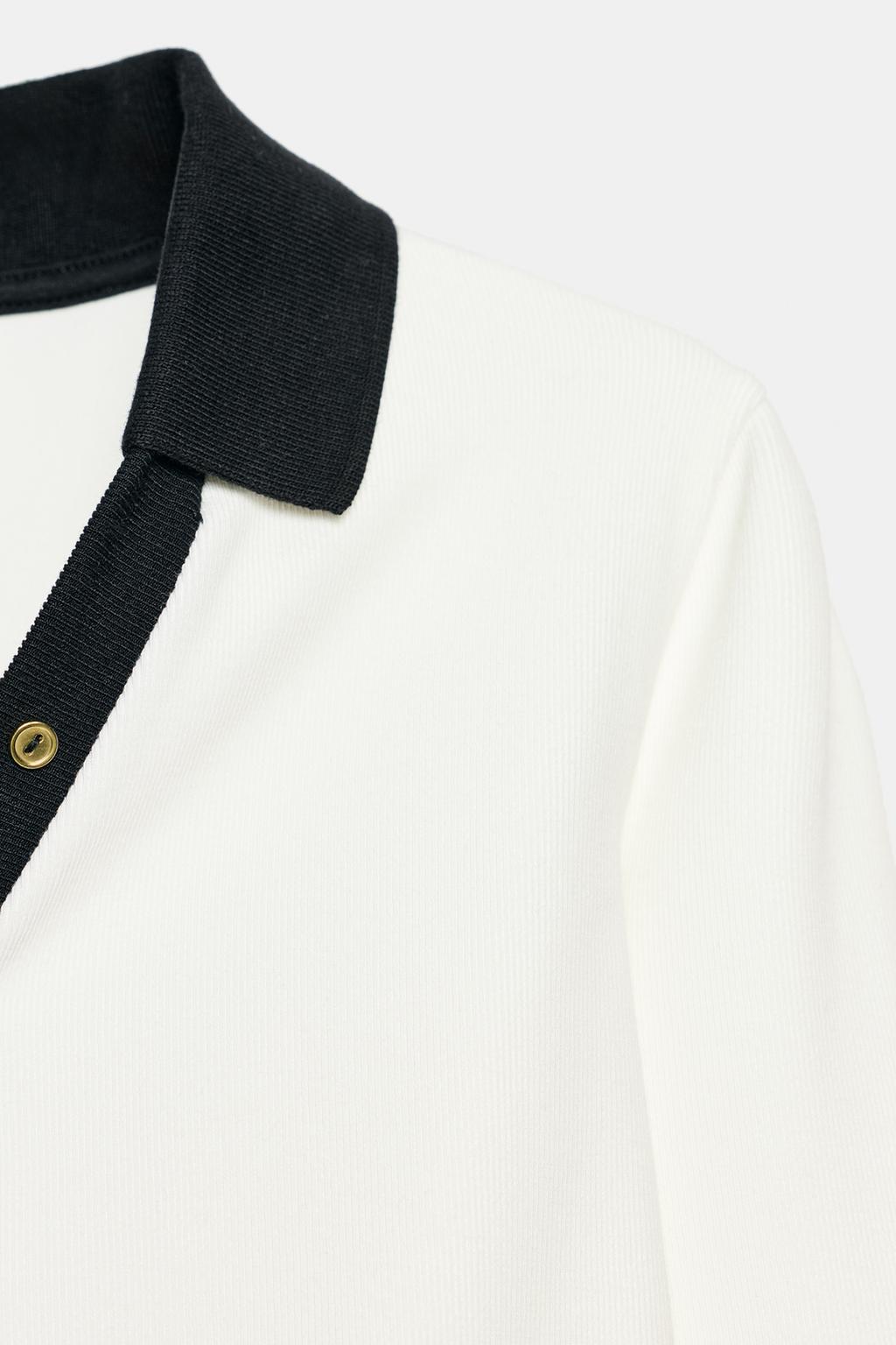 ТОП ПОЛО ИЗ ТКАНИ INTERLOCK С КОНТРАСТНОЙ ОТДЕЛКОЙ