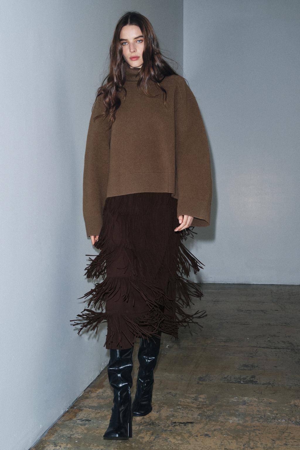 ЮБКА-КАРАНДАШ С БАХРОМОЙ — ZW COLLECTION