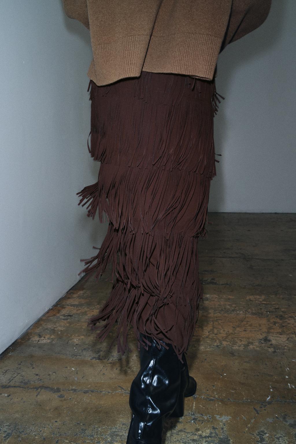 ЮБКА-КАРАНДАШ С БАХРОМОЙ — ZW COLLECTION