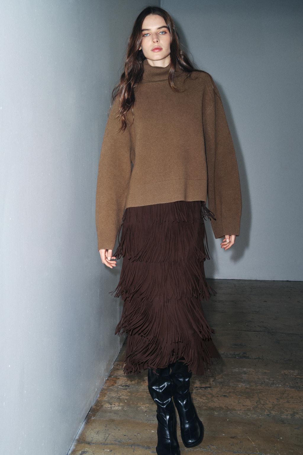 ЮБКА-КАРАНДАШ С БАХРОМОЙ — ZW COLLECTION