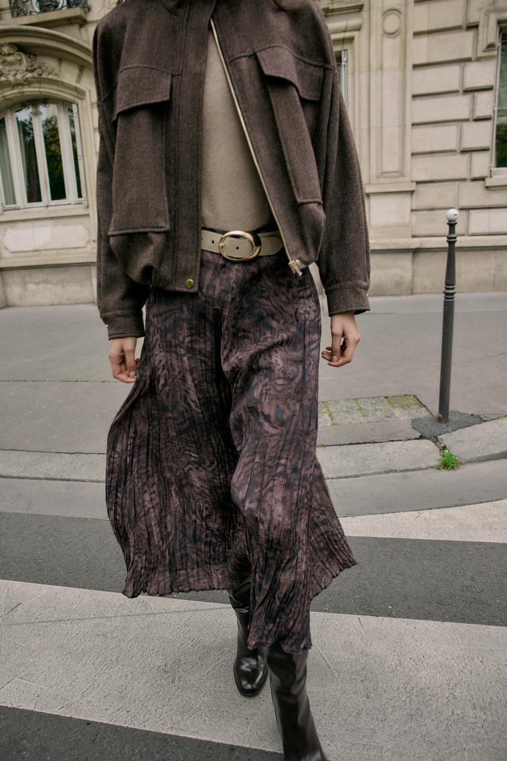 ЮБКА МИДИ С ПРИНТОМ И РЕМНЕМ