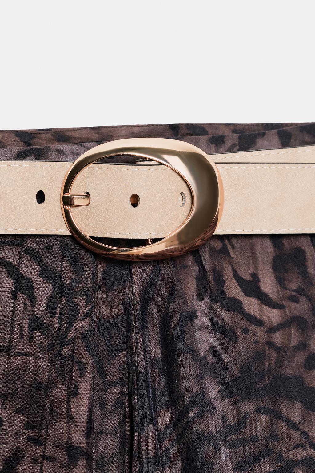 ЮБКА МИДИ С ПРИНТОМ И РЕМНЕМ