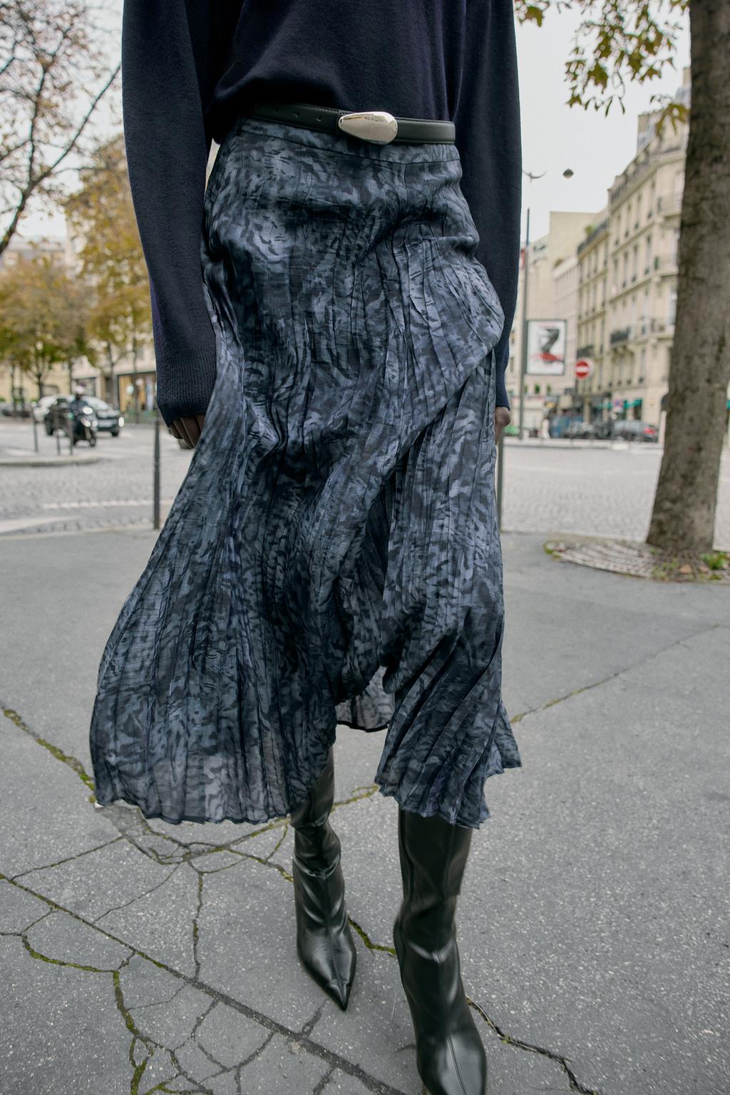 ЮБКА МИДИ С ПРИНТОМ И РЕМНЕМ