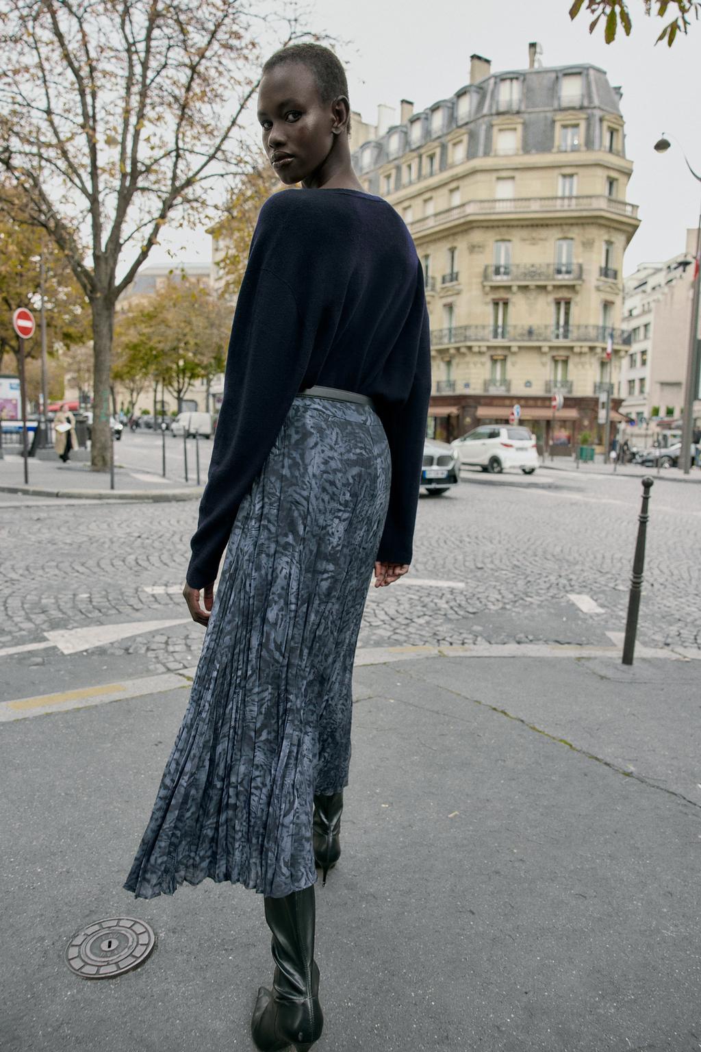 ЮБКА МИДИ С ПРИНТОМ И РЕМНЕМ