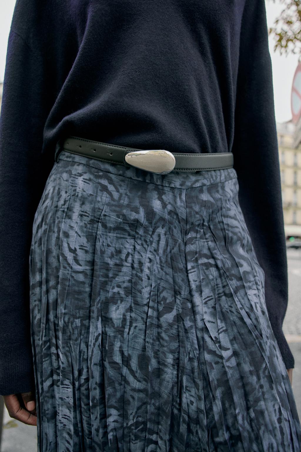 ЮБКА МИДИ С ПРИНТОМ И РЕМНЕМ