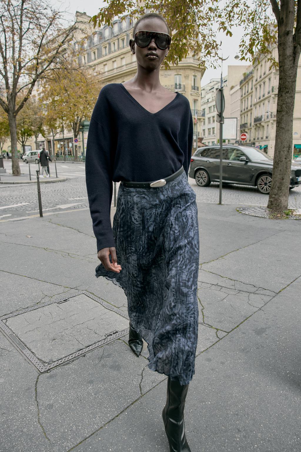 ЮБКА МИДИ С ПРИНТОМ И РЕМНЕМ