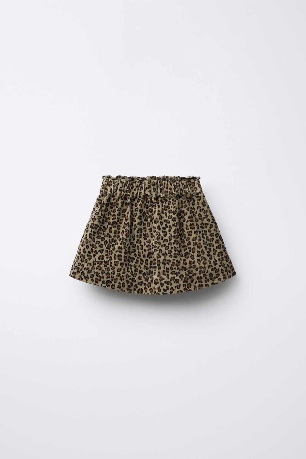 ЮБКА ИЗ МИКРОВЕЛЬВЕТА С АНИМАЛИСТИЧЕСКИМ ПРИНТОМ